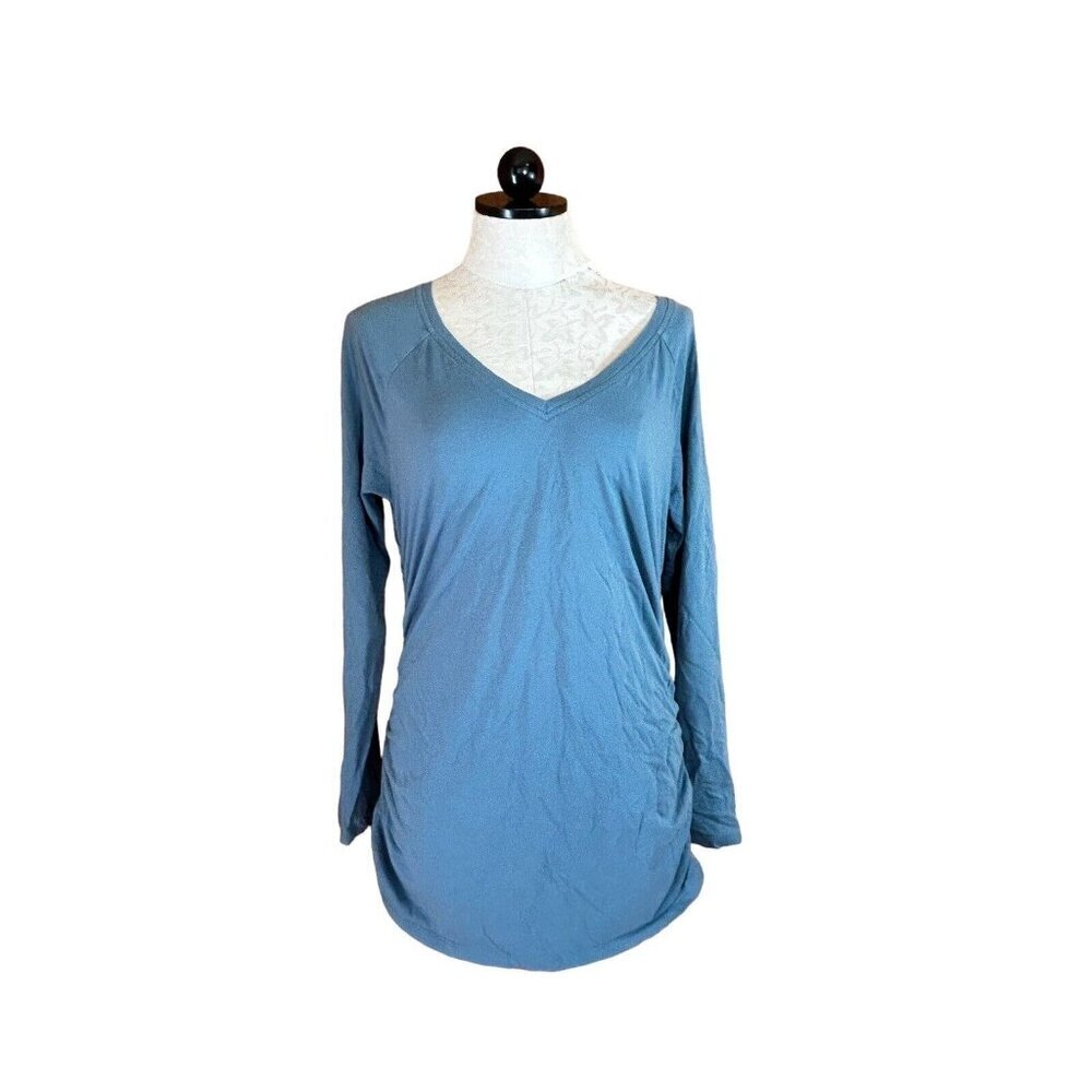 Sundance Maternity Long Sleeve Top V-Neck Pullover Dark Turquoise Size L